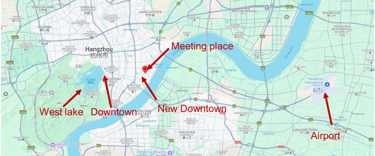Hangzhou city context map for the meeting area